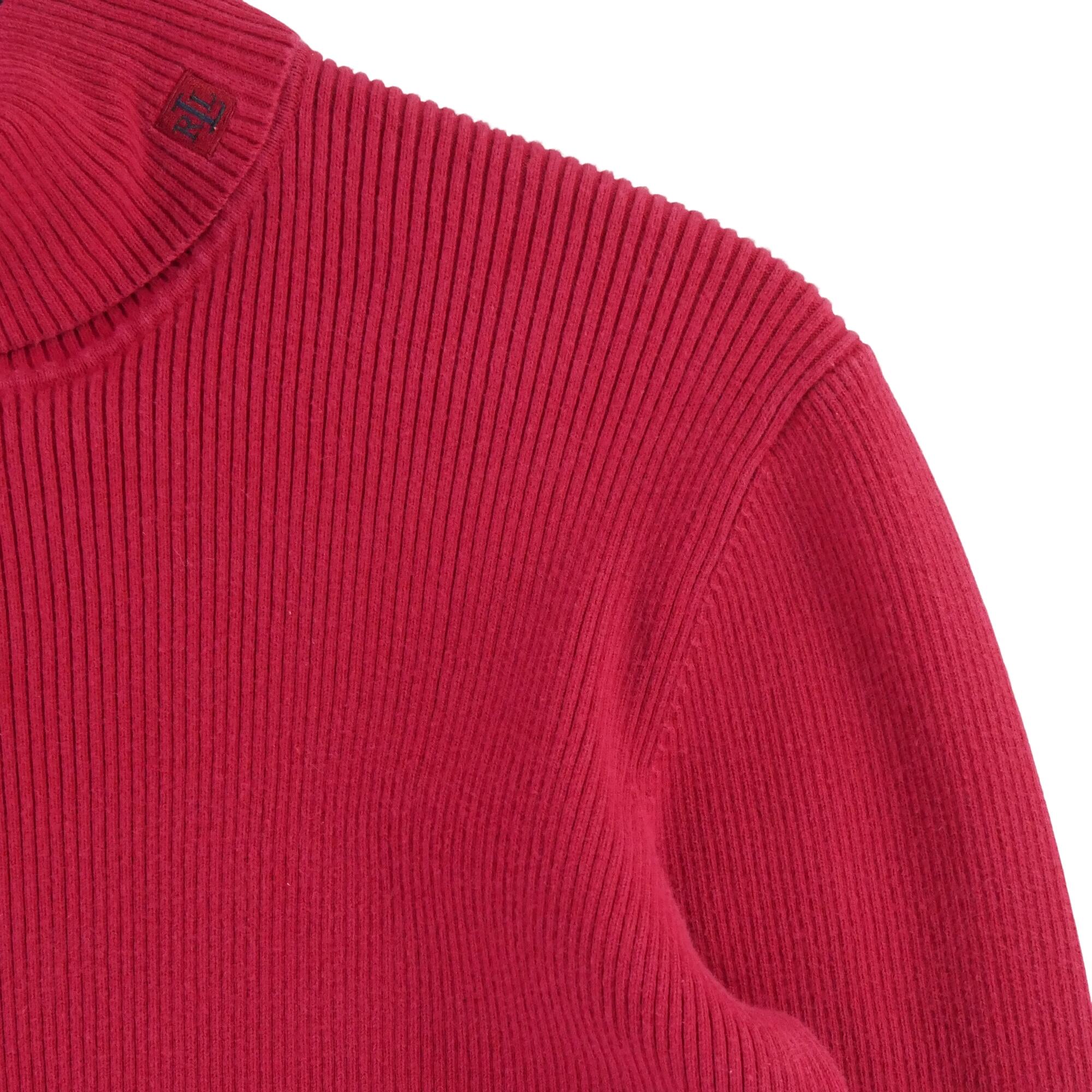 Segunda Vida - Suéter de cuello alto rojo para mujer - En buenas condiciones 3/7