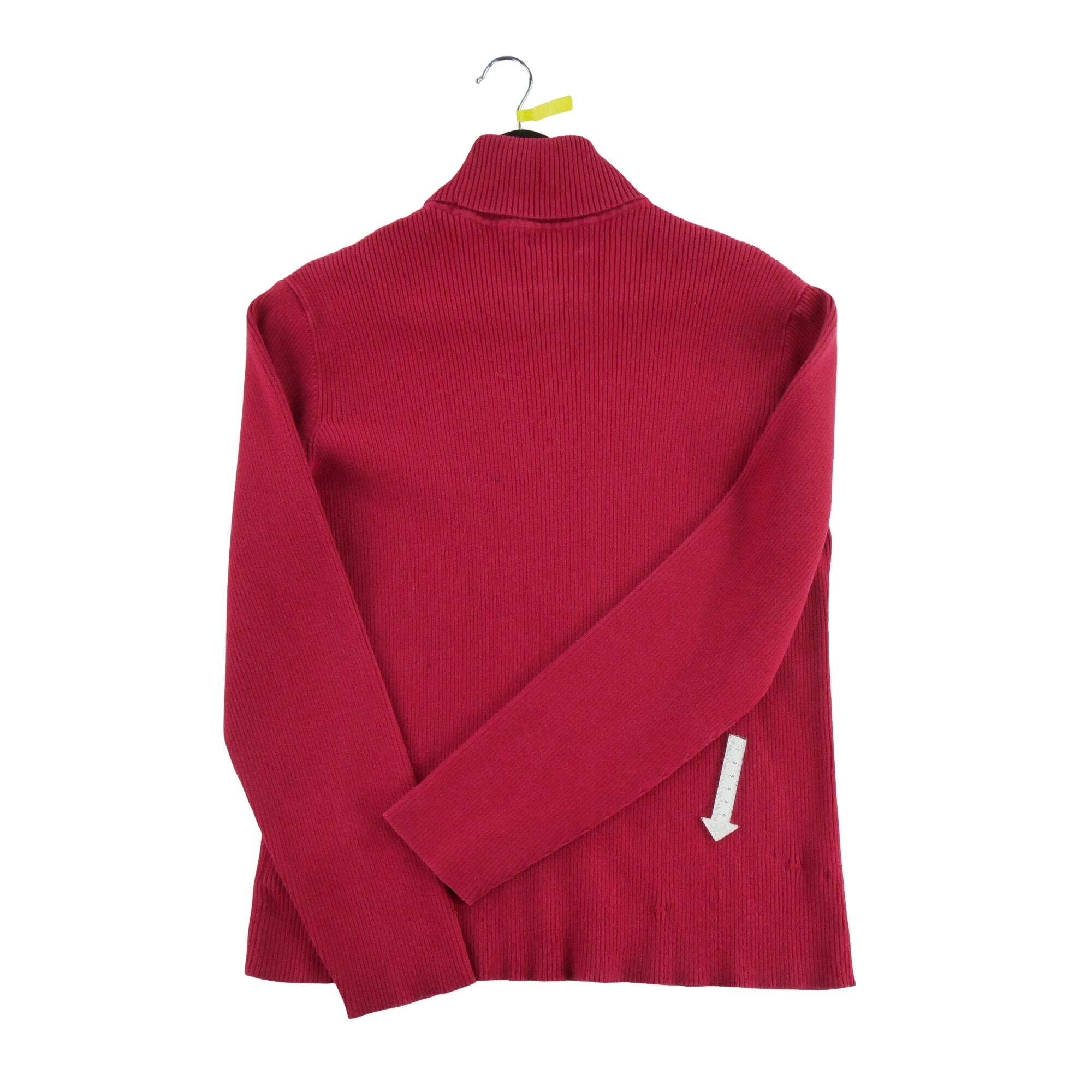 Segunda Vida - Suéter de cuello alto rojo para mujer - En buenas condiciones 5/7