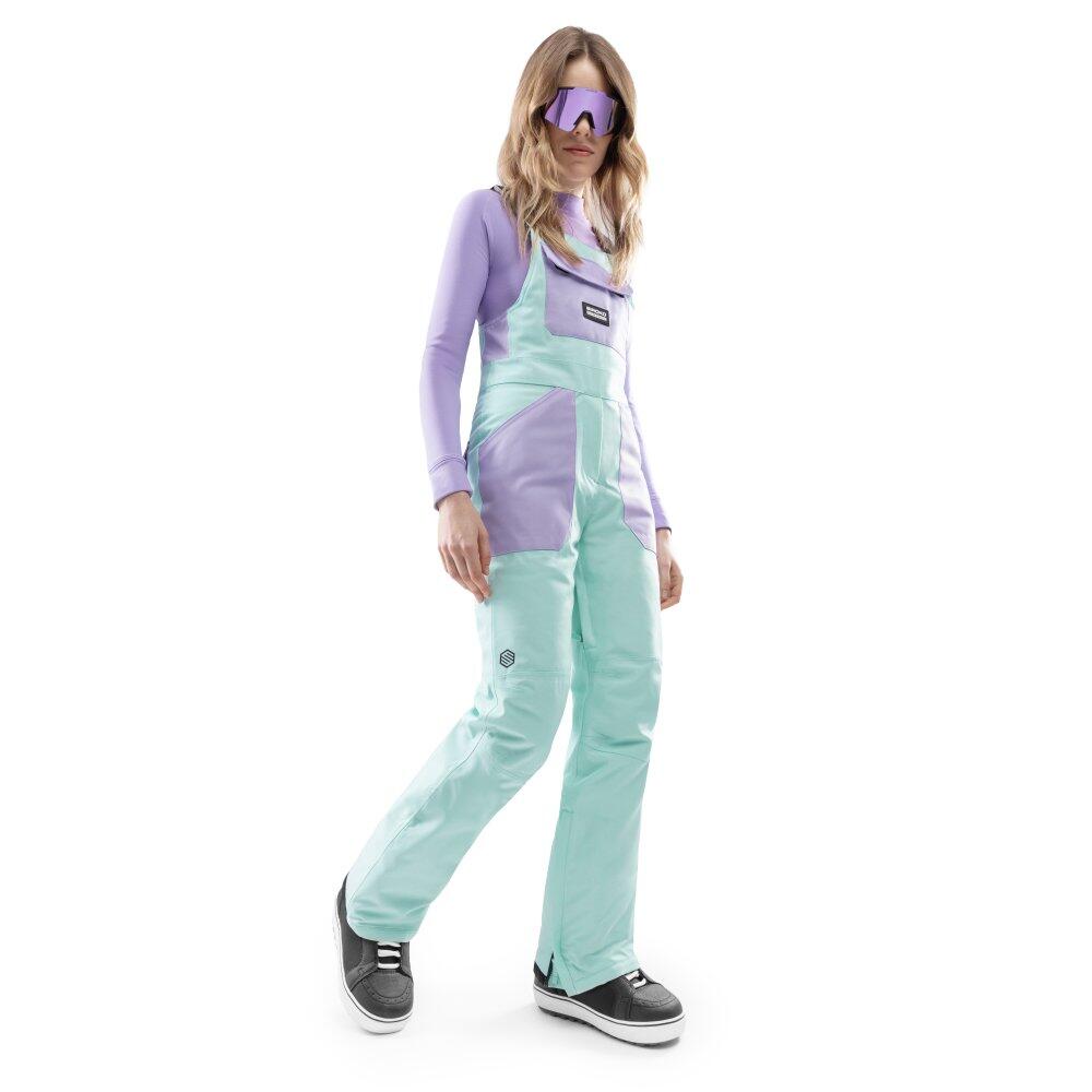 Women Winter sports ’s snowboard bib pants B1-W Lenk Green 3/8