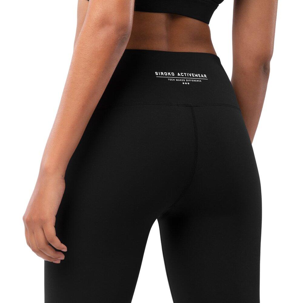 Damen Fitness Trainingsleggings mit mittelhohem Bund Five Stars Schwarz 5/7