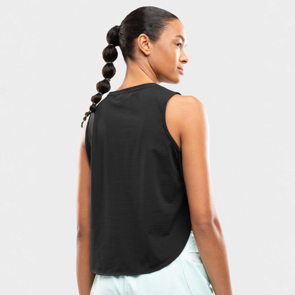 Damen Fitness Ärmelloses laufshirt Seine Black Schwarz 6/7