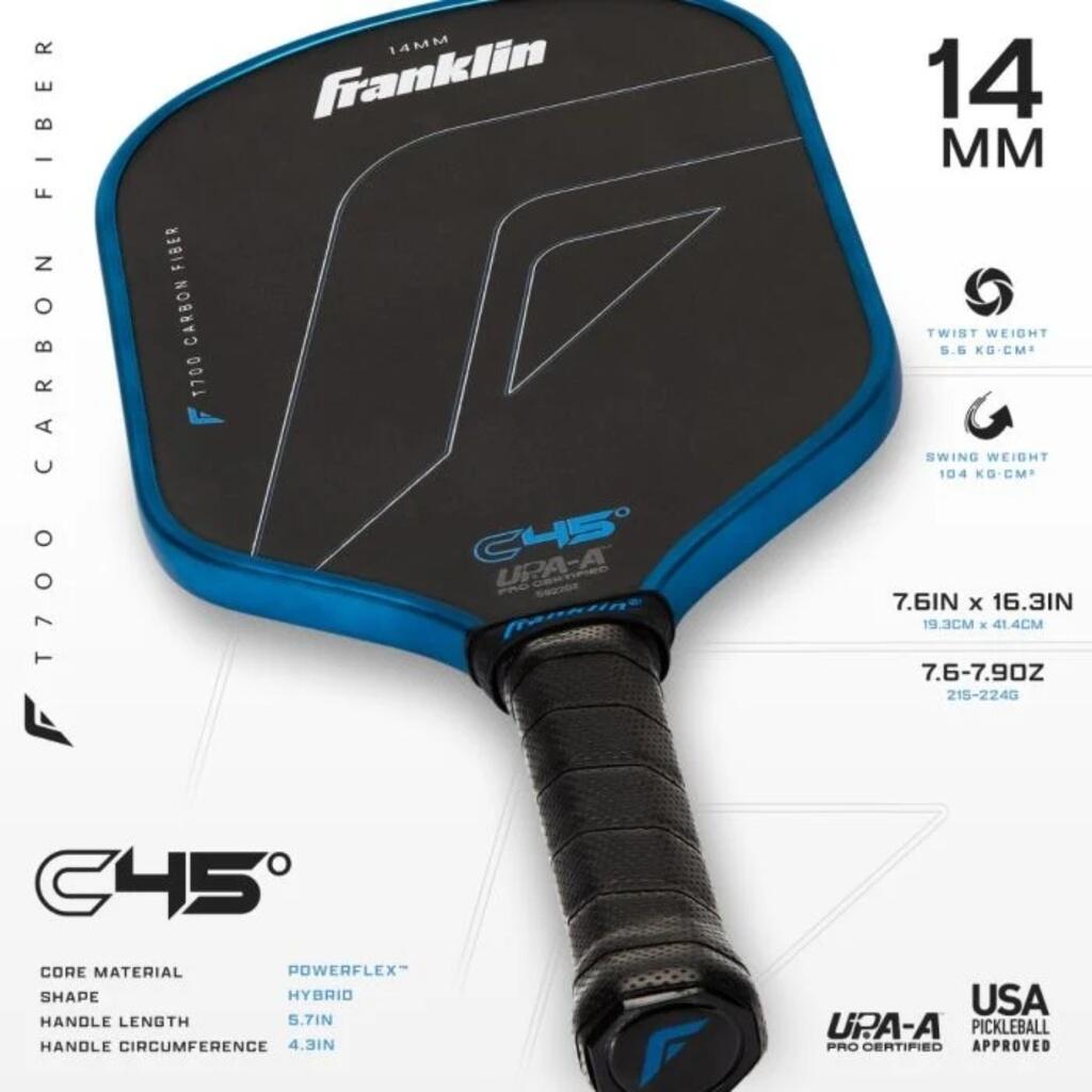 Pickleball racket Franklin C45° Carbon Hybrid Series 2/4