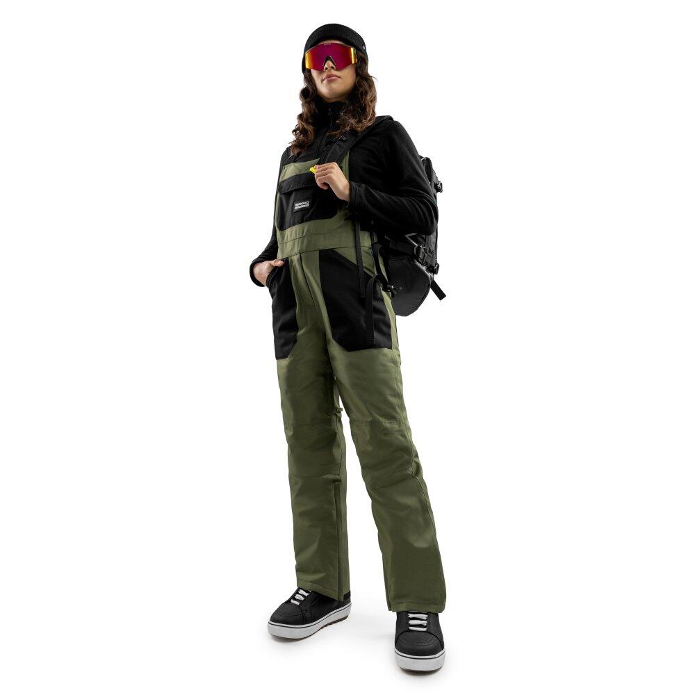 Damen Wintersport snowboard-trägerhose für B1-W Klosters Grün 3/8