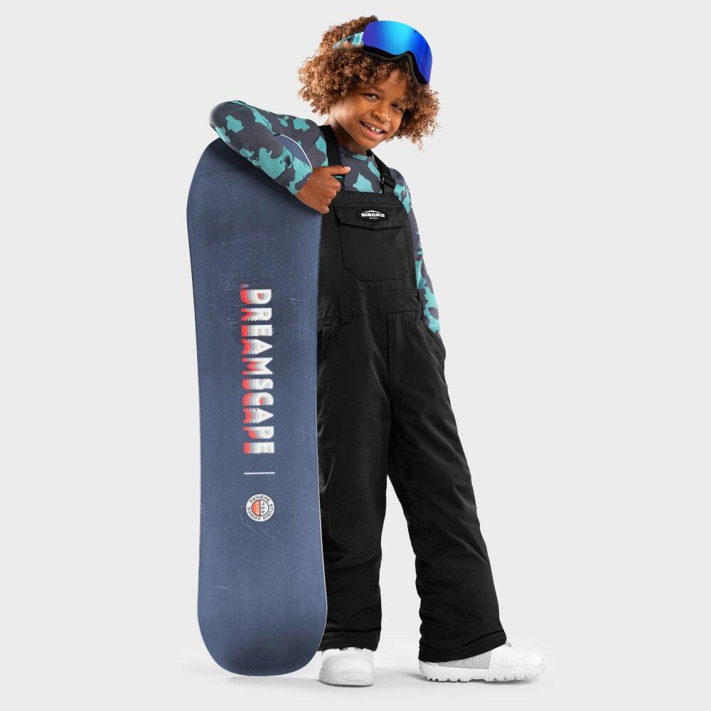 Kinder Wintersport Snowboard-Trägerhose für Jungen KB1 Fierce Schwarz 4/7
