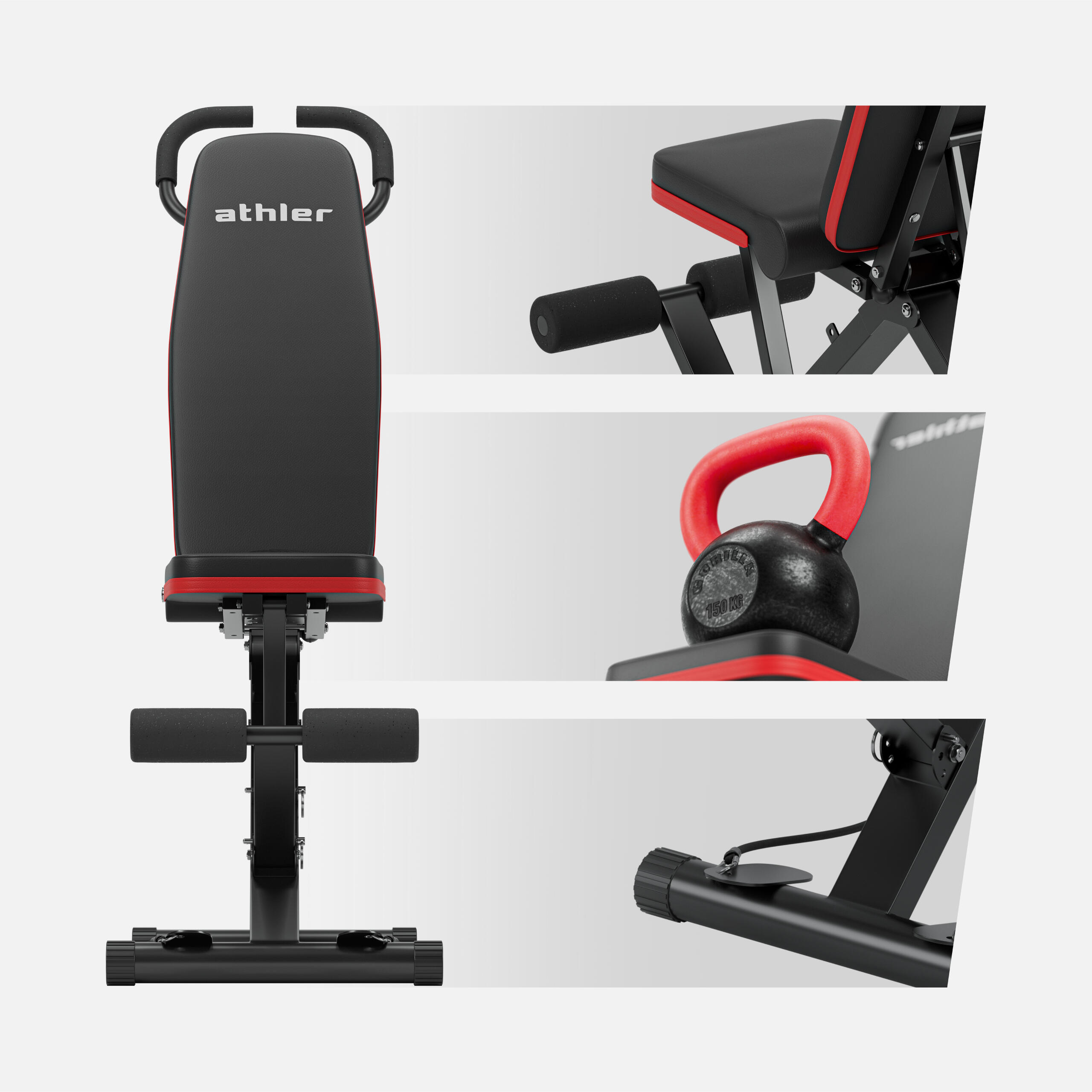 Banc de musculation Athler Gorilla 15 : pupitre biceps et banc romain. 5/7