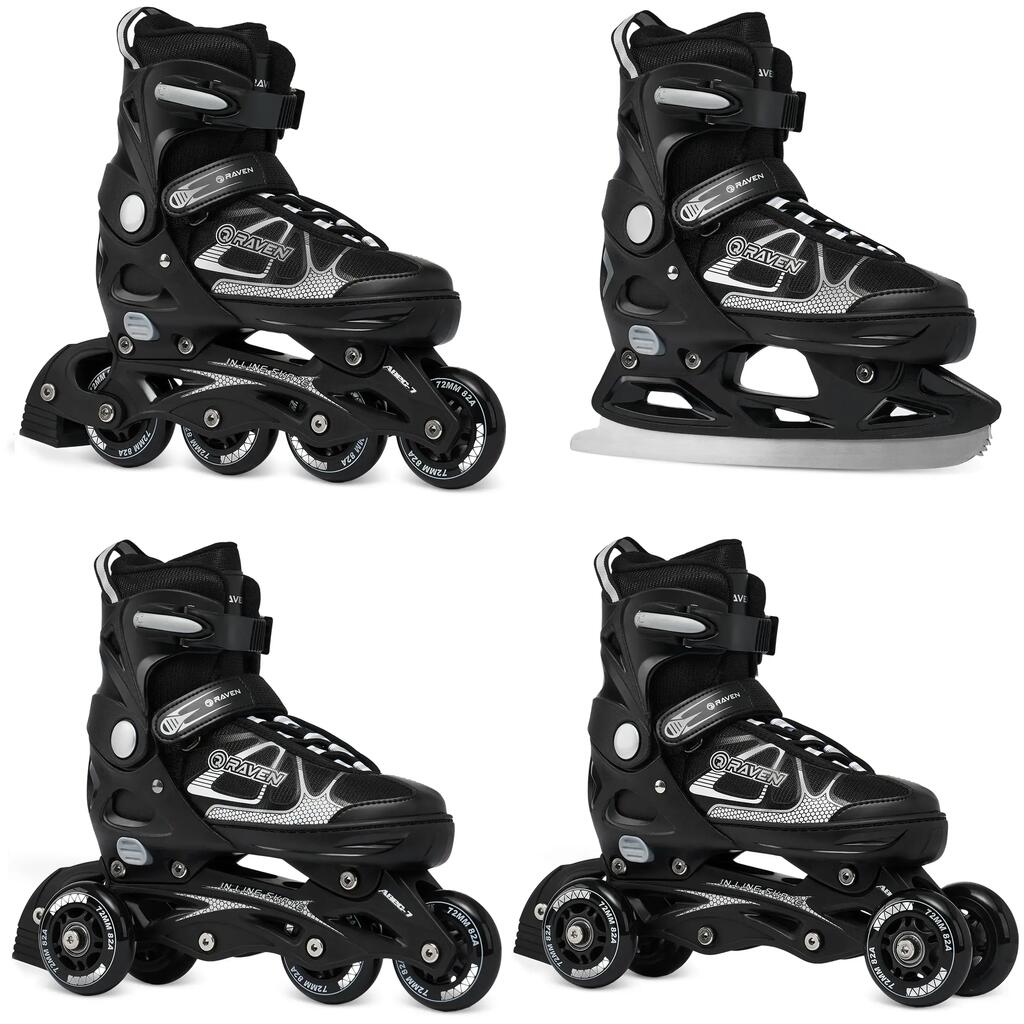 Nastaviteľné inline, quad a ľadové korčule 4v1 Raven Spirit
