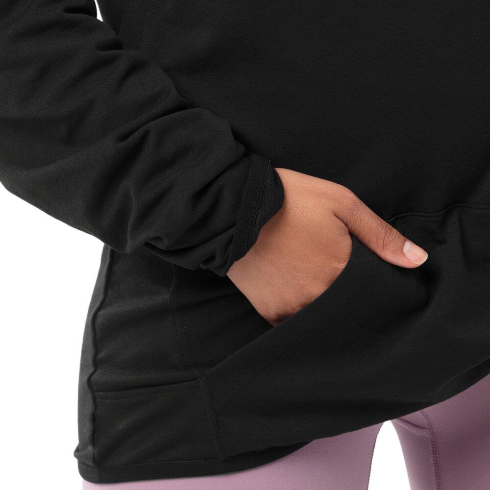 Sweat à capuche fitness femme Black Square-W Noir 5/7
