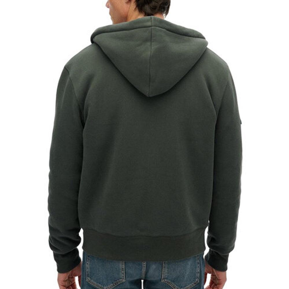 Giacca Uomo Superdry Borg Zip Intera Verde Kaki 2/7