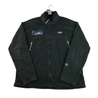 Tweedehands - heren retro zwarte fleece jas - zeer goede staat