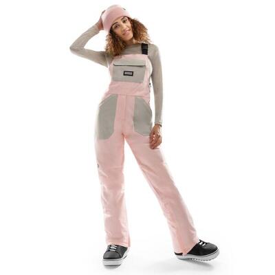 Dames wintersport snowboard broek met bretels b1-w arosa roze