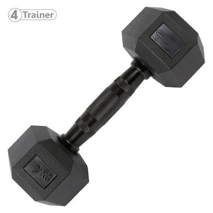 Haltère Hexagonale à l'unité - BL4CK 9KG - 4TRAINER
