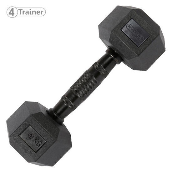 Haltère Hexagonale à l'unité - BL4CK 9KG - 4TRAINER