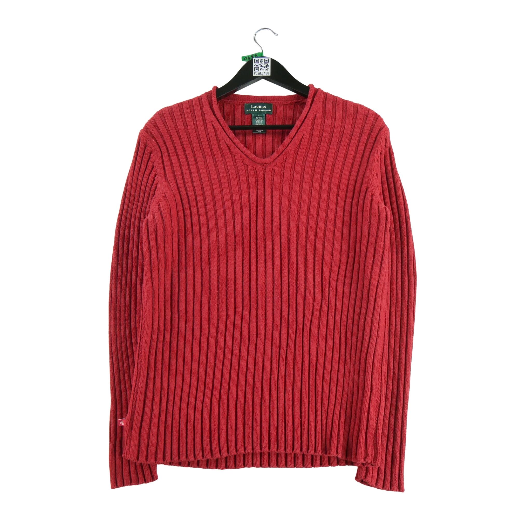 RALPH LAUREN Reconditionné - Pull Femme Rouge - Très Bon État
