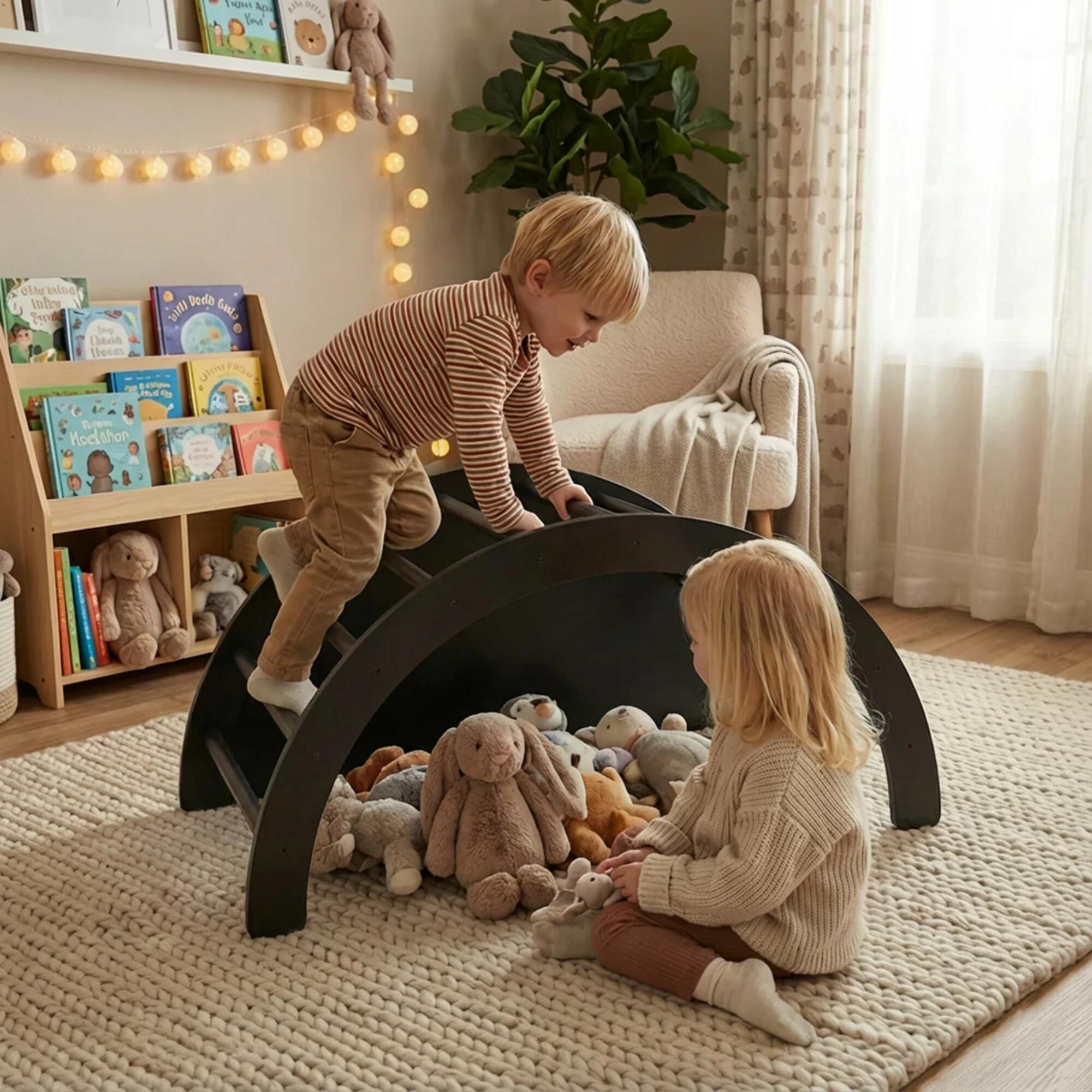Deryan Houten Klimboog met Kussen - Klimbrug - Montessori - Tekentafel