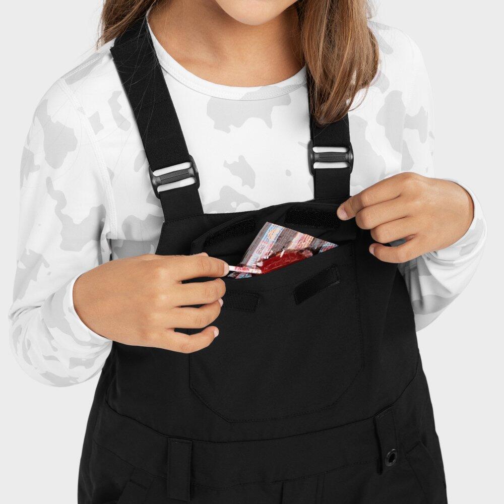Kinder Wintersport Snowboard-Trägerhose für Mädchen KB1-G Fierce Schwarz 5/7