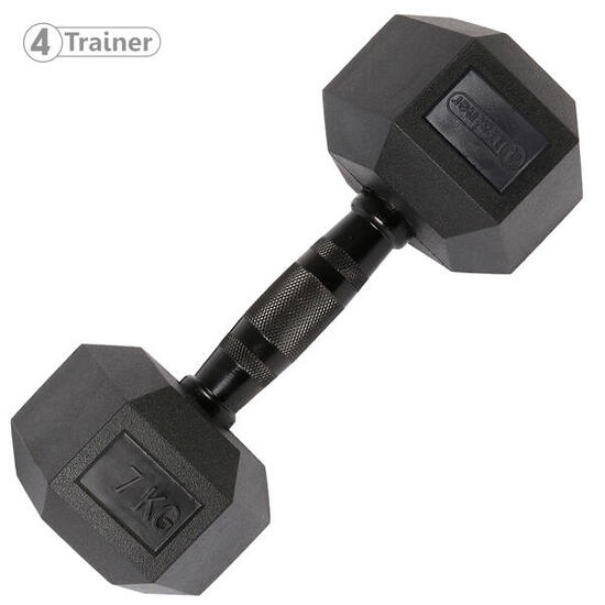Haltère Hexagonale à l'unité - BL4CK 7KG - 4TRAINER