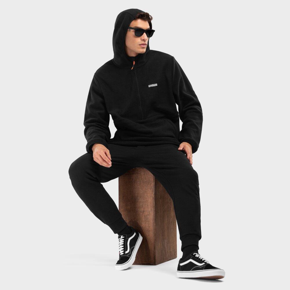 Camisola polar com capuz homem Desportos de inverno Avoriaz Preto 4/7