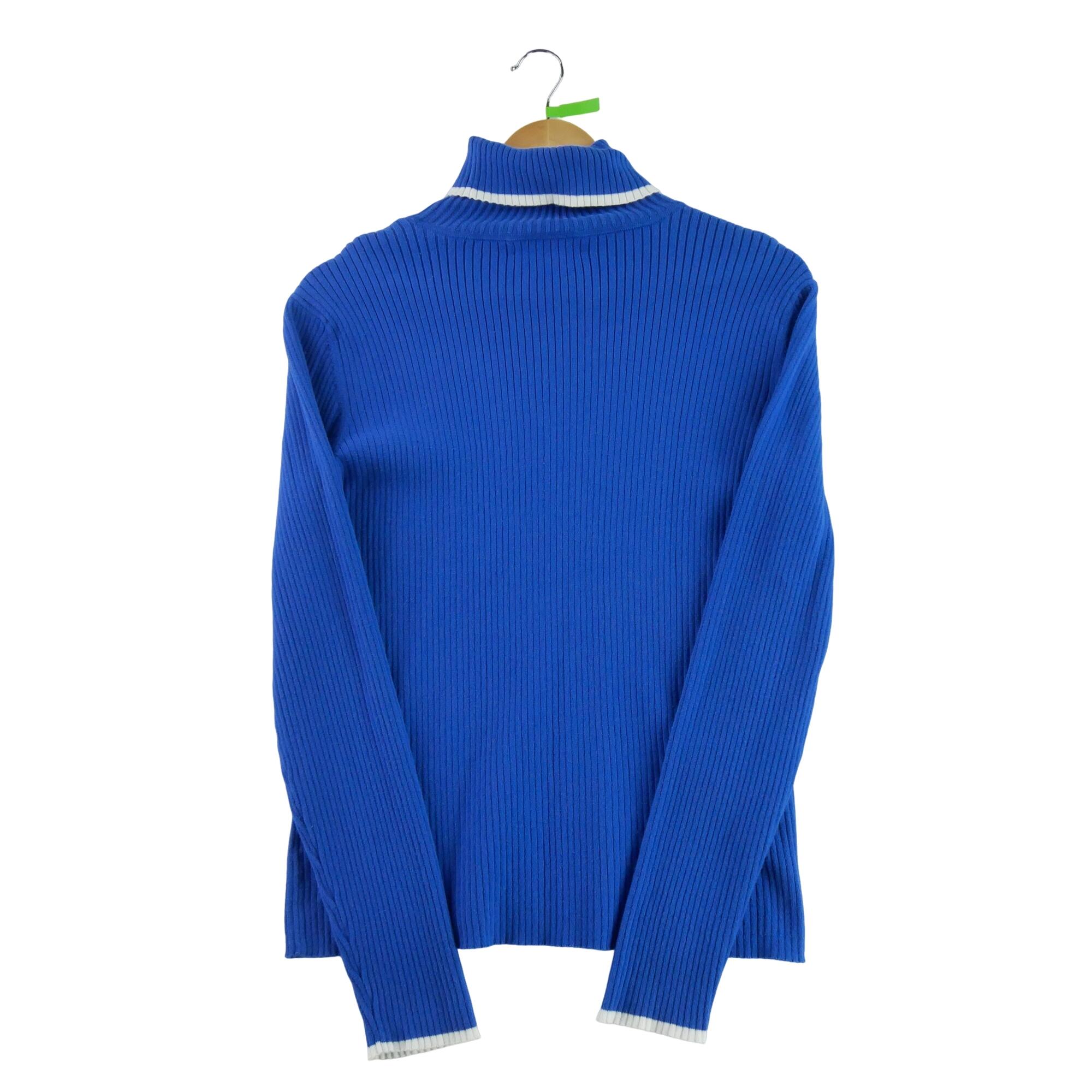 Seconda Mano - Maglione a collo alto blu da donna - Stato molto buono 2/6