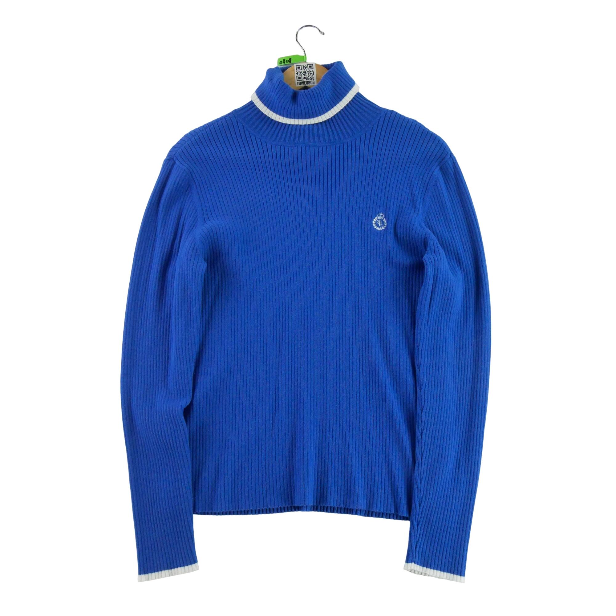 RALPH LAUREN Reconditionné - Pull Femme col roulé Bleu - Très Bon État