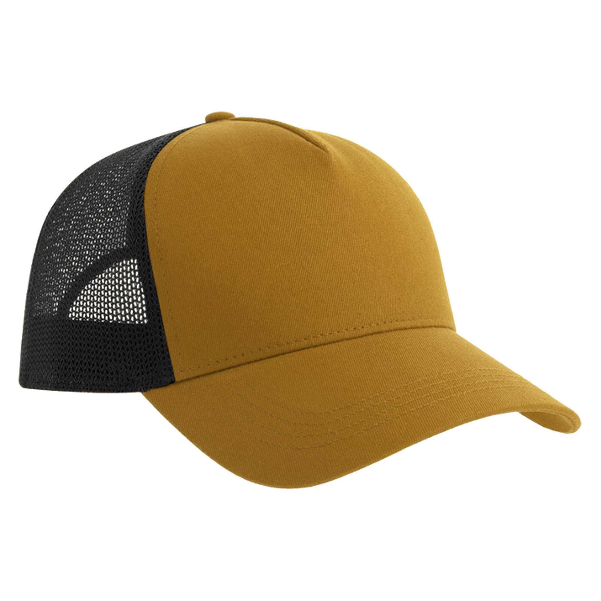 Rapper 5 Panel Cotton Trucker Cap (Mustard/Black) 2/2