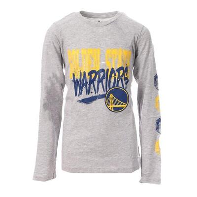 T-shirt NBA Golden State Warriors Maniche Lunghe Grigio Ragazzo