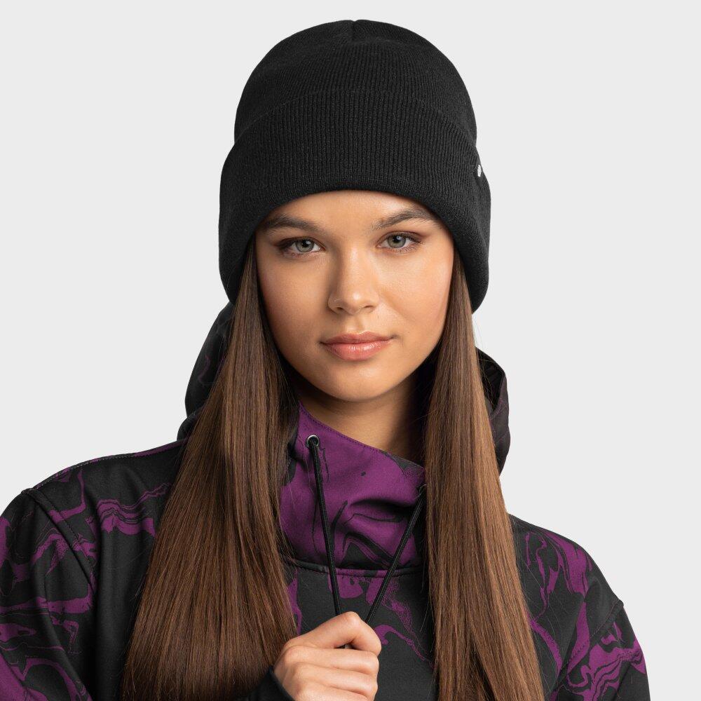 Bonnet hiver Sports d'hiver Homme et Femme Snowflake Black Noir 4/7