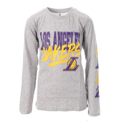 T-Shirt Maniche Lunghe NBA Lakers Grigia per Ragazzo