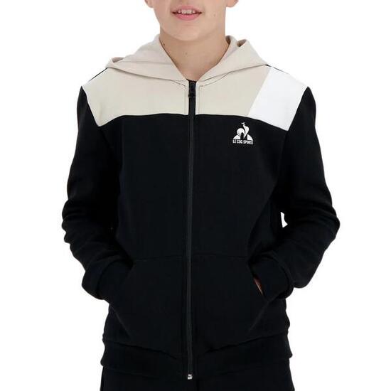 Sweat Zippé Noir/Beige Garçon Le Coq Sportif Graphique