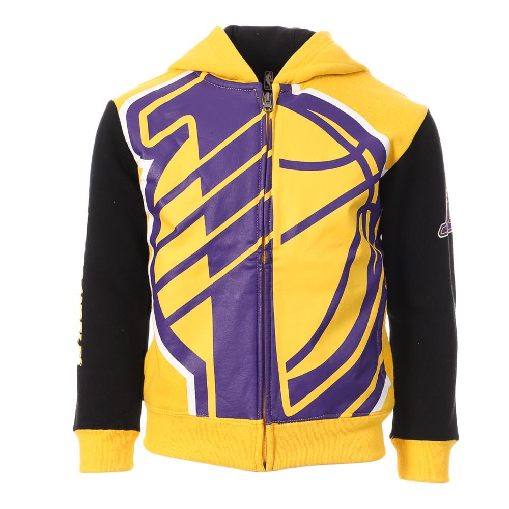 NBA Los Angeles Lakers Jungen Hoodie mit Reißverschluss Gelb/Lila 1/4