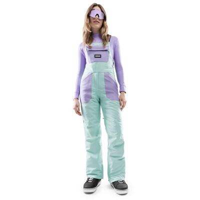 Dames wintersport snowboard broek met bretels b1-w lenk groen