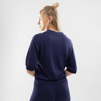 Dames gebreide polo ibz versa navy blauw