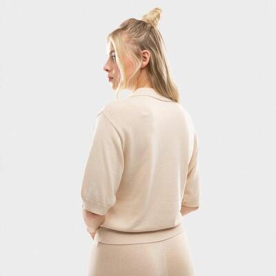 Dames gebreide polo ibz versa sand beige