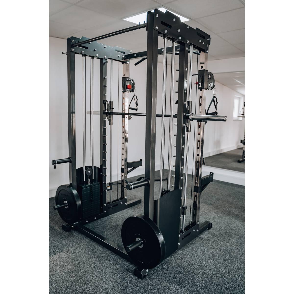 Multipower - Machine Smith Professionnelle avec Double Poulie + Rack 4/5