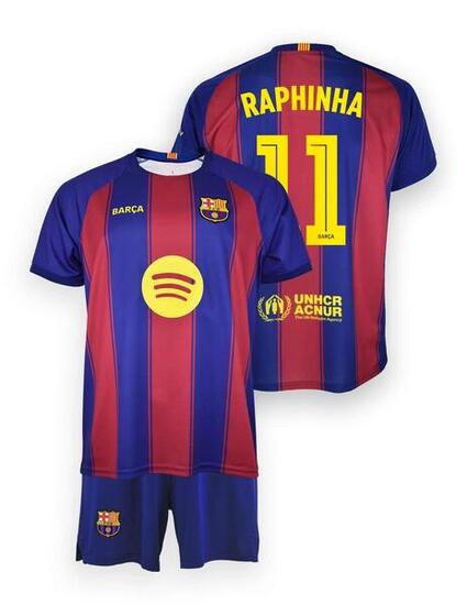FC Barcelona Raphinha komplet koszulka spodenki junior box 2025/26