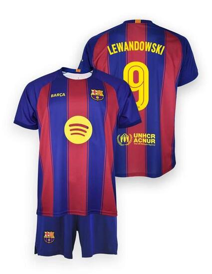 Maillot FC Barcelone 25-26 pour enfants, domicile - Lewandowski