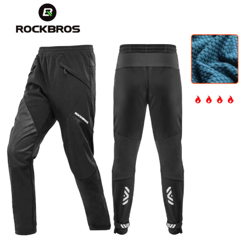 Długie zimowe spodnie rowerowe ROCKBROS z ciepłego polaru 2/5