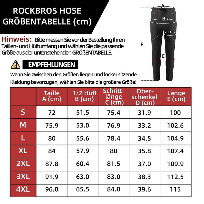 Pantaloni lungi de ciclism ROCKBROS pentru bărbați