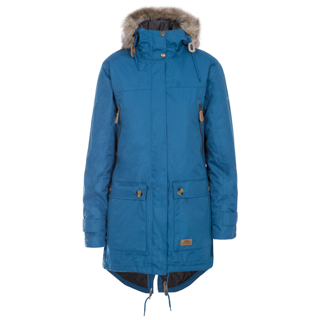 Womens Parka Waterproof Longer Length Quilted Trim - Clea