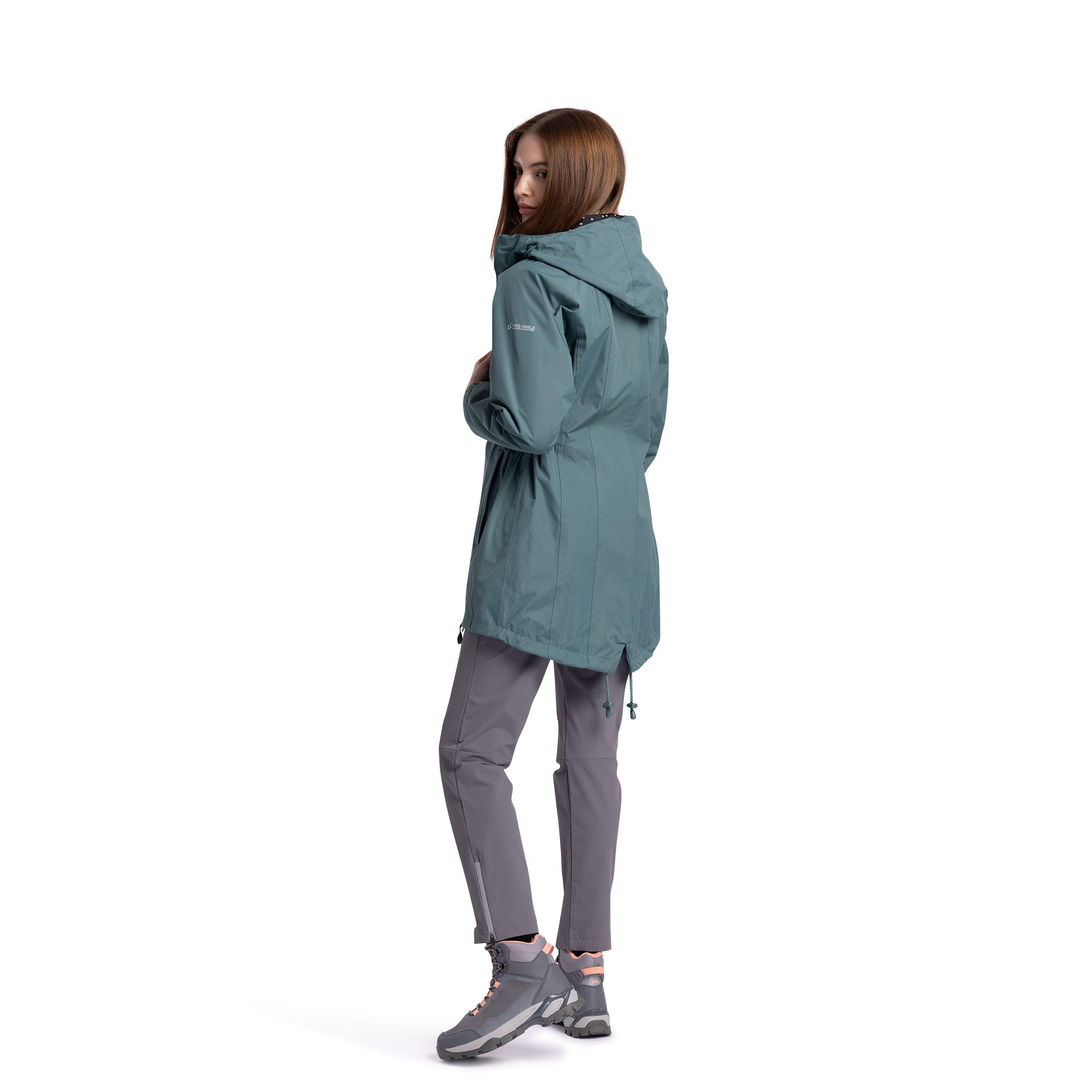 Womens Waterproof Jacket Ladies Longer Length Raincoat Daytrip 4/5
