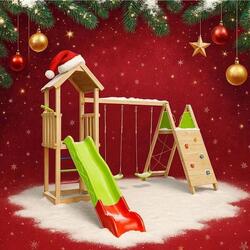 Aire de jeux bois 2,20 m OLYMPIA XPLORER - 9 enfants