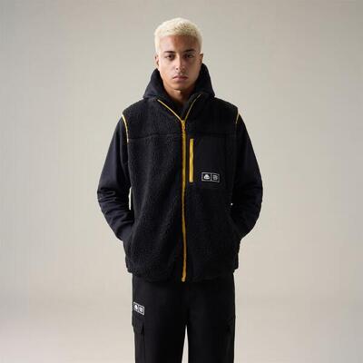 Felpa smanicata da uomo in poliestere nero da streetwear sportivo