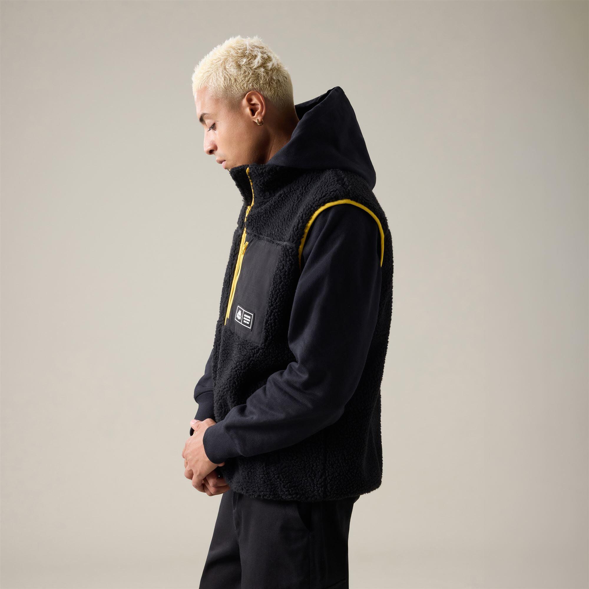 Felpa smanicata da uomo in poliestere nero da streetwear sportivo 5/5