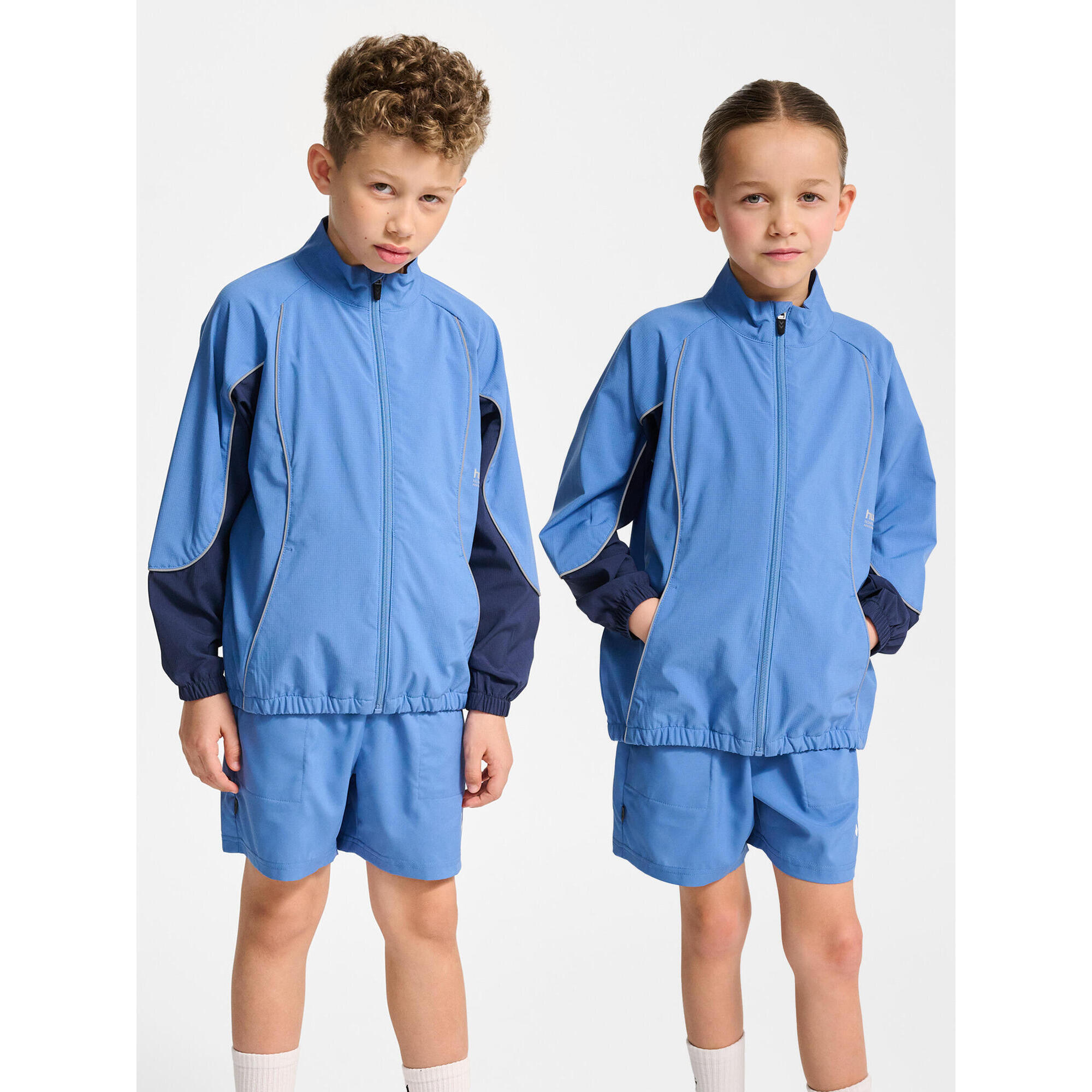 Hummel - Fermeture Éclair Zip Combinaison Hmljr Woven Entraînement Enfant Hummel - Veste - Bleu - Decathlon