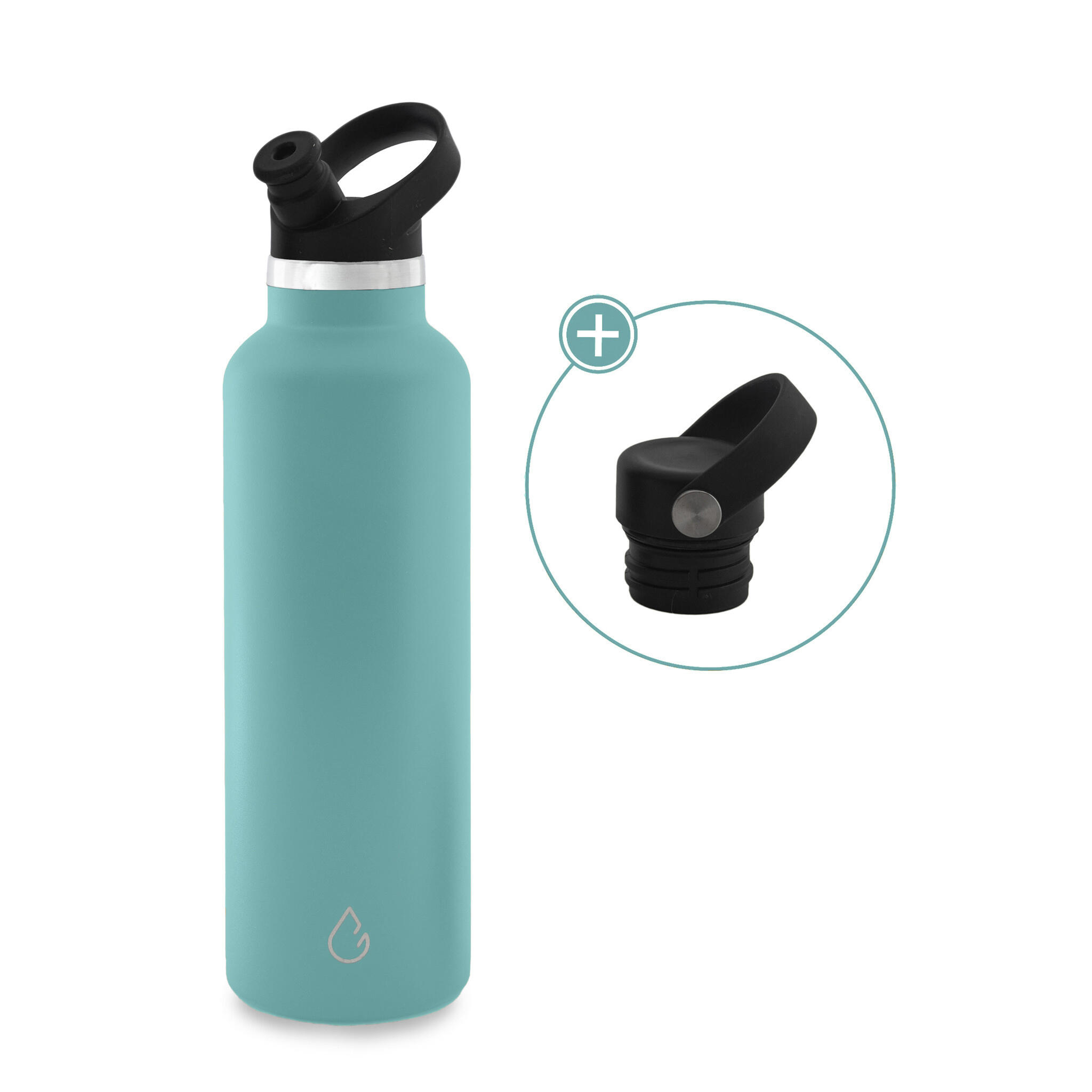 WATTAMULA GO waterfles RVS lichtblauw 710 ml - met sportdop