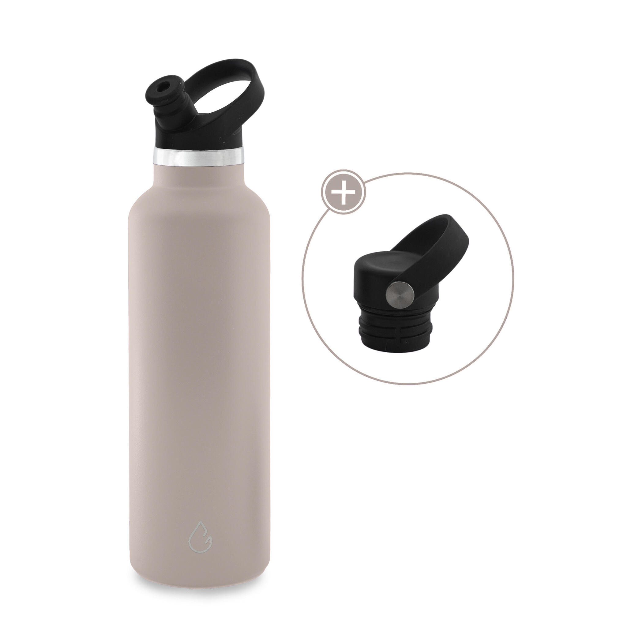 WATTAMULA GO waterfles RVS nude 710 ml - met sportdop