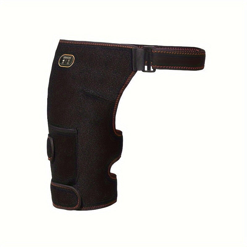 NNETM USB-Powered Heated Hip & Thigh Support Brace with Vibration Massage(Black)