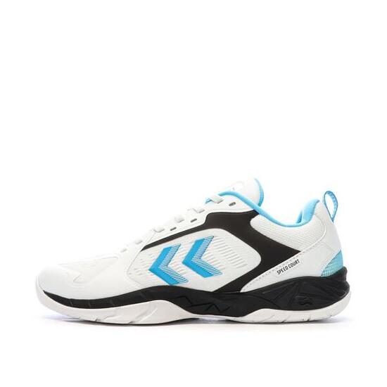 Chaussures de sport en salle Blanches/Noir/Bleu Homme Hummel Speed Court