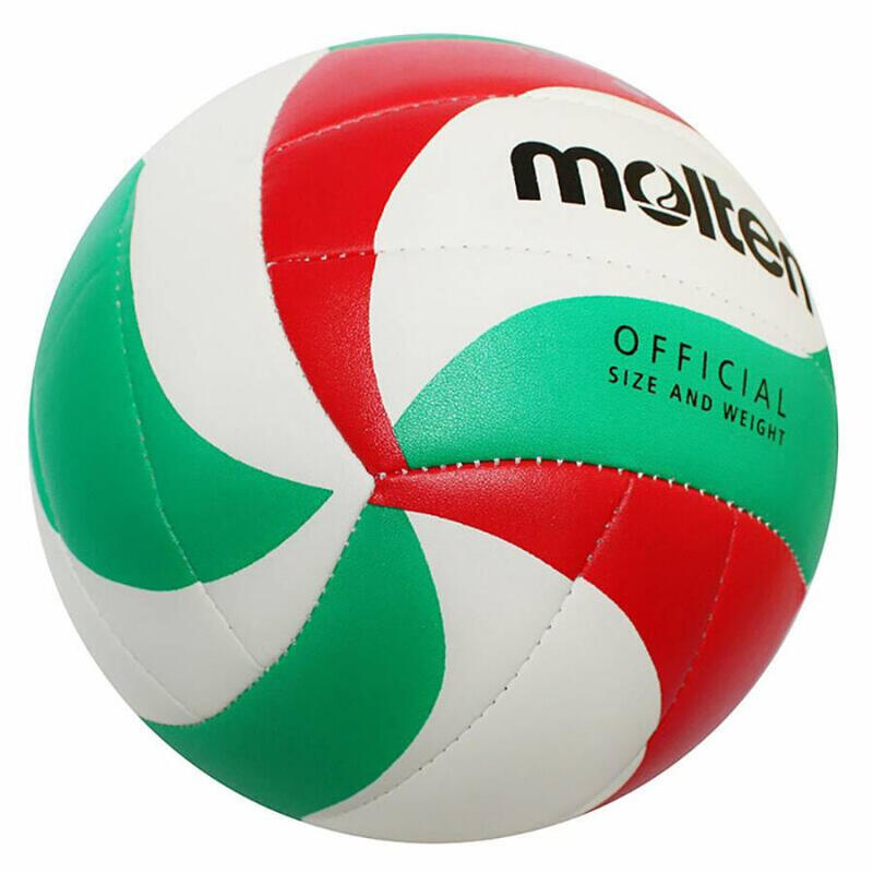Pachet 10 mingi volei Molten V4M1500 marimea 4 + sac 10 mingi + pompa DHP21