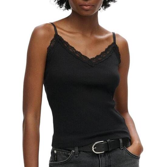 Débardeur Noir Femme Superdry Vintage