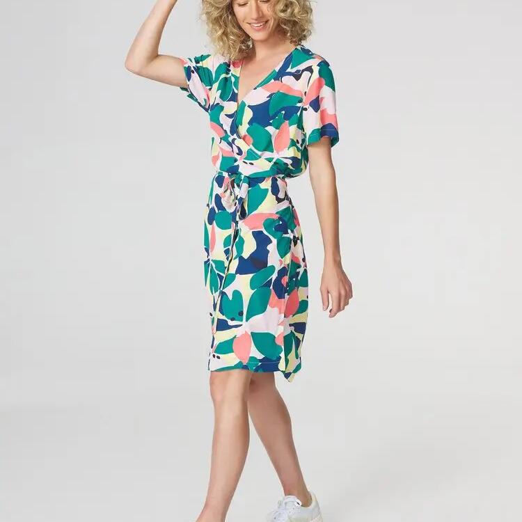TBS Women's Cactus Green/Blue Dress